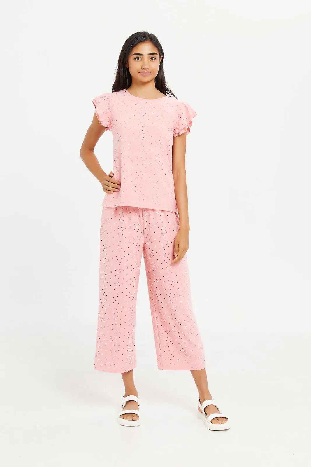 Senior Girls Pink Chiffly Pants