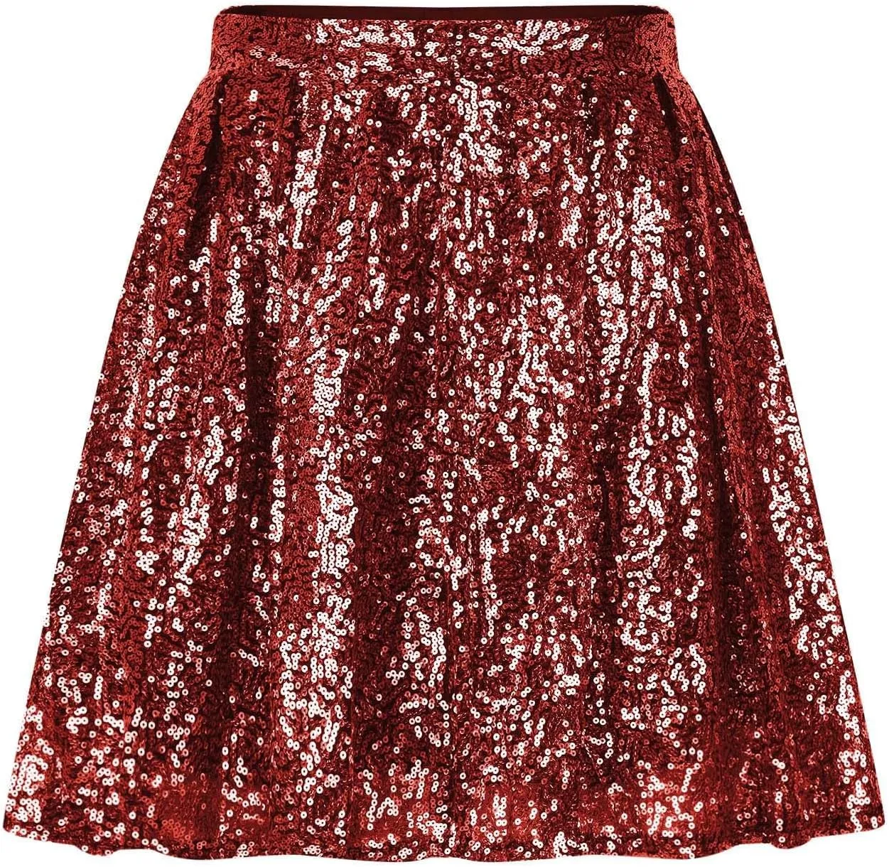 Sequin Skirt for Women Elastic Waist Sparkly A-Line Sparlky Skirts with Lining Casual Fashion Holiday Dance Skirt
