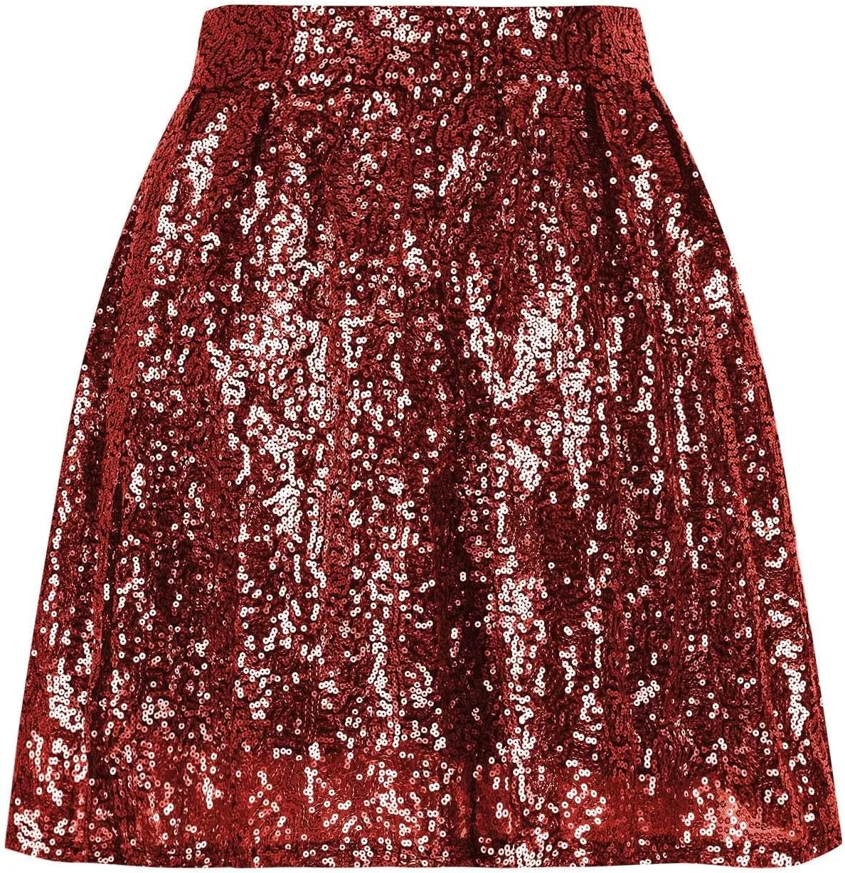 Sequin Skirt for Women Elastic Waist Sparkly A-Line Sparlky Skirts with Lining Casual Fashion Holiday Dance Skirt
