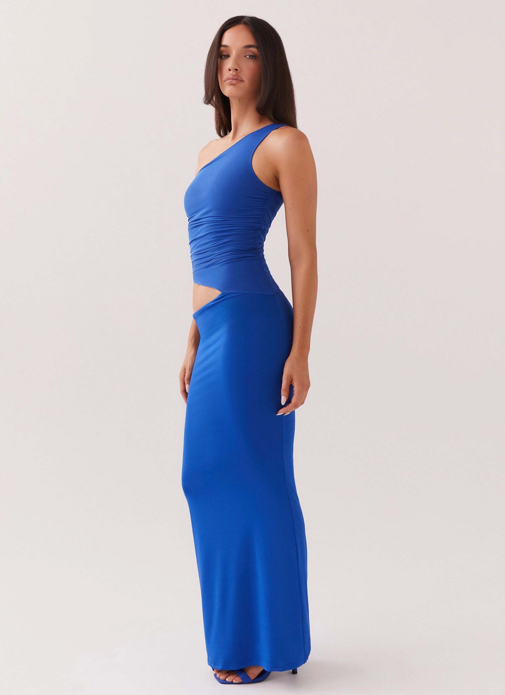 Seranella One Shoulder Maxi Dress - Cobalt