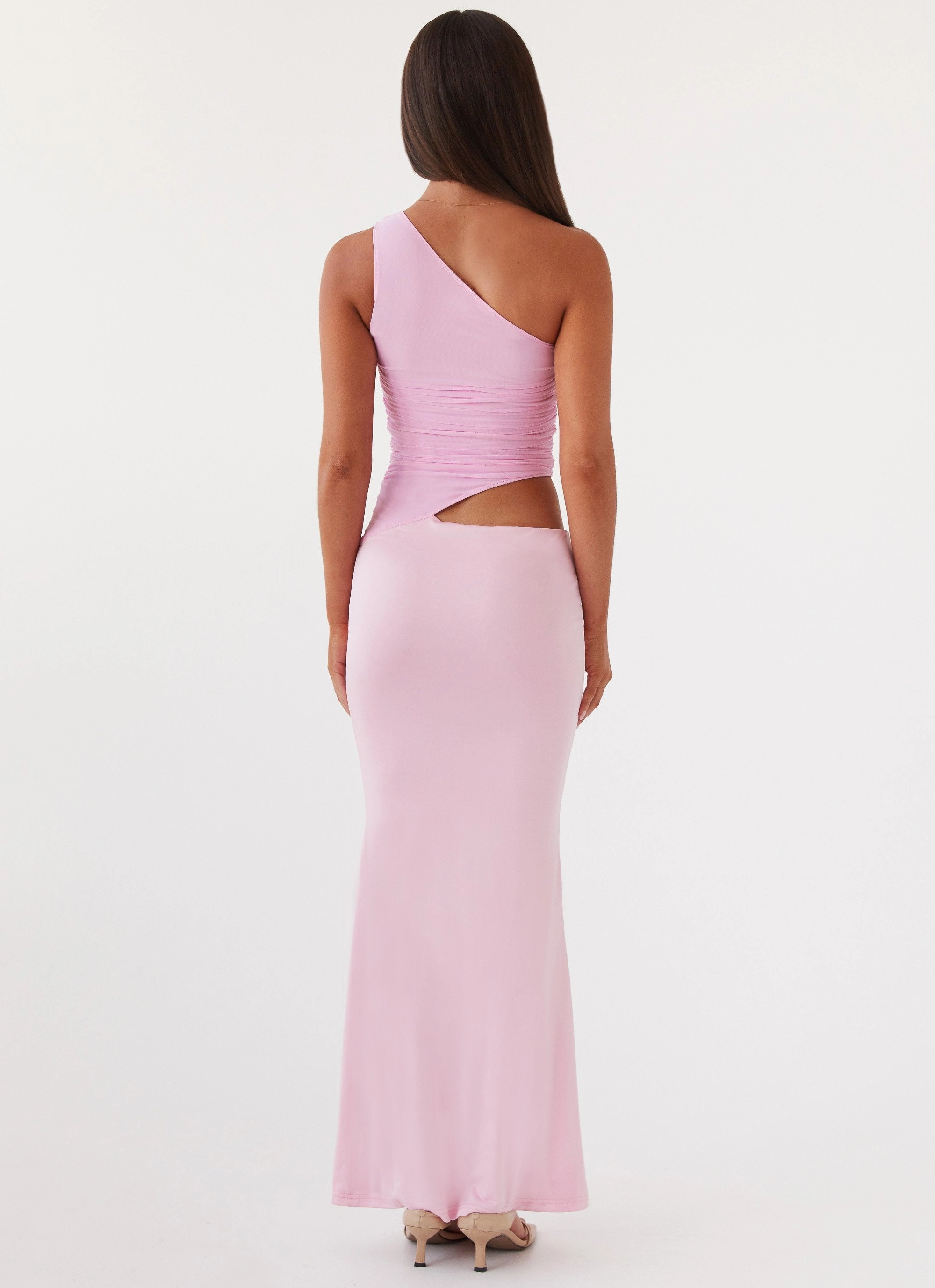 Seranella One Shoulder Maxi Dress - Pink