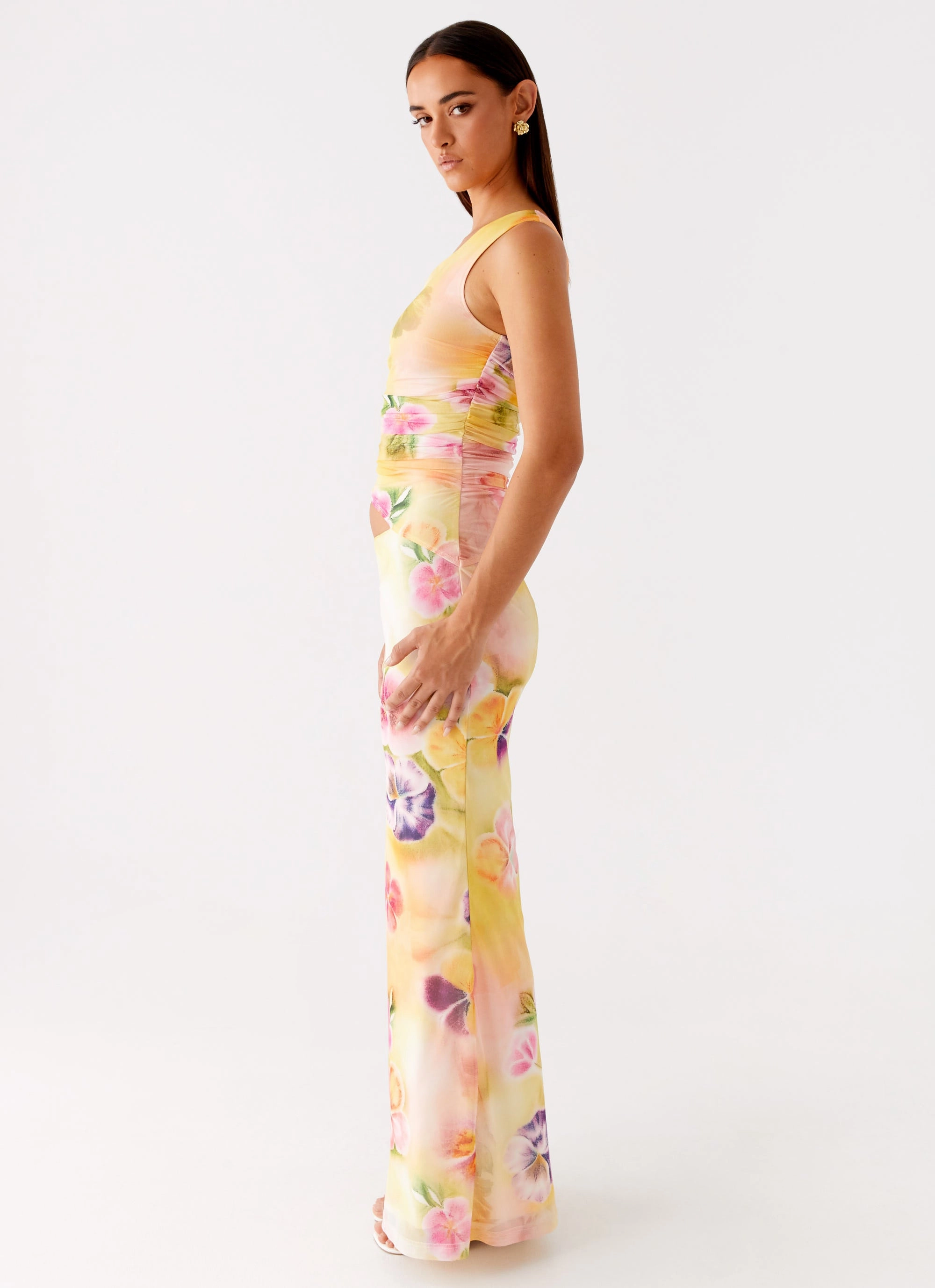 Seranella One Shoulder Maxi Dress - Sunburst Floral