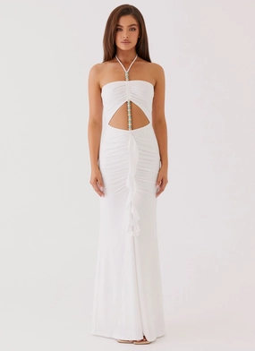 Serina Ruffle Maxi Dress - White Serina Ruffle Maxi Dress - White