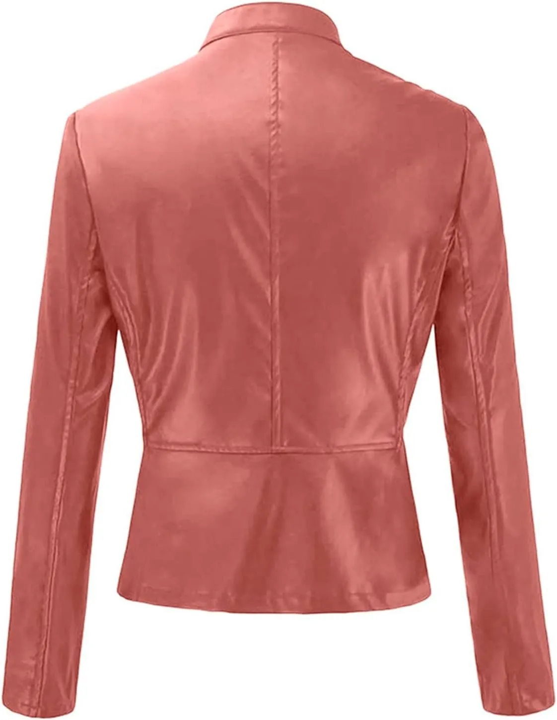 SERYU Leather Jacket for Women Zip Leather Motorcycle Jacket Plus Size Faux Leather Tops Lightweight Short Coat