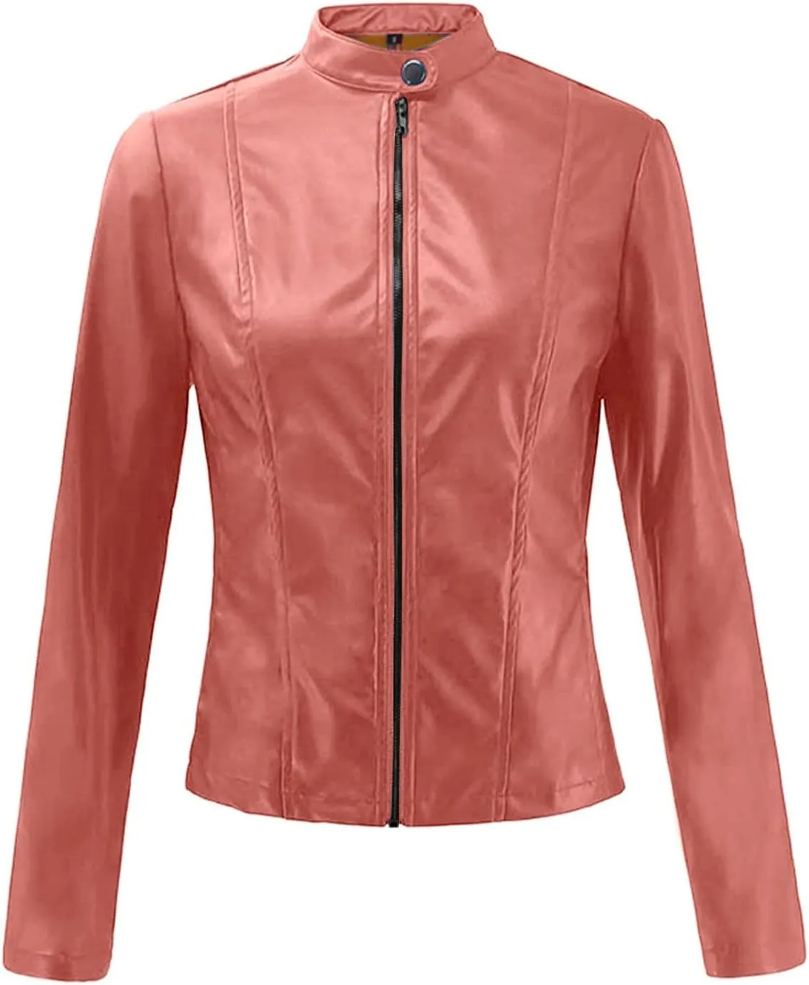SERYU Leather Jacket for Women Zip Leather Motorcycle Jacket Plus Size Faux Leather Tops Lightweight Short Coat