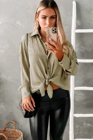 Settling Accounts Long Sleeve Button-Down (Olive)