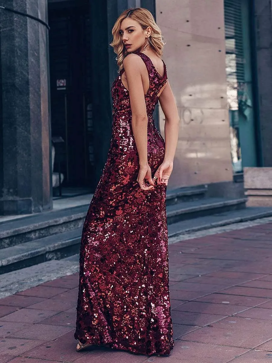 Sexy Off the Shoulder Mermaid Sequin Evening Gowns for Women