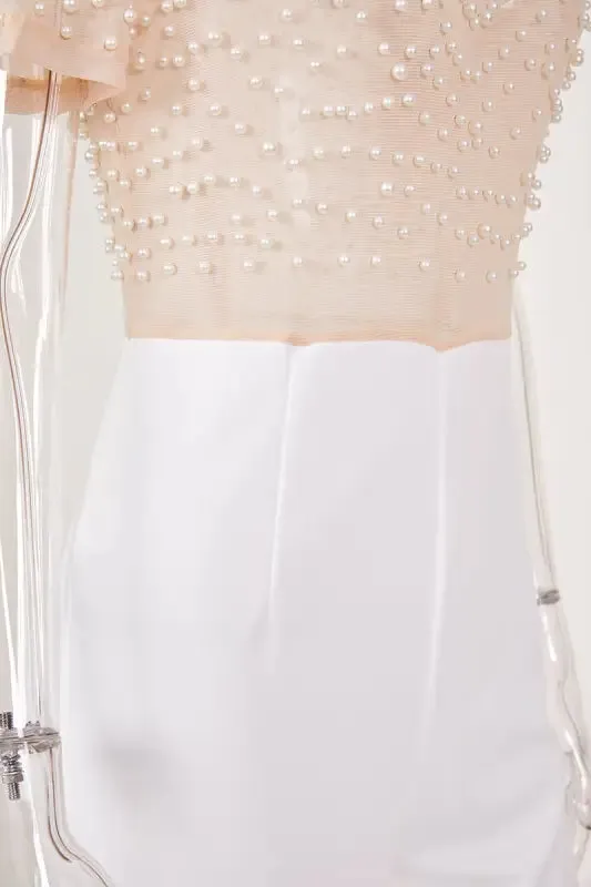 Sheer Pearls Galore Short Sleeve Jumpsuit