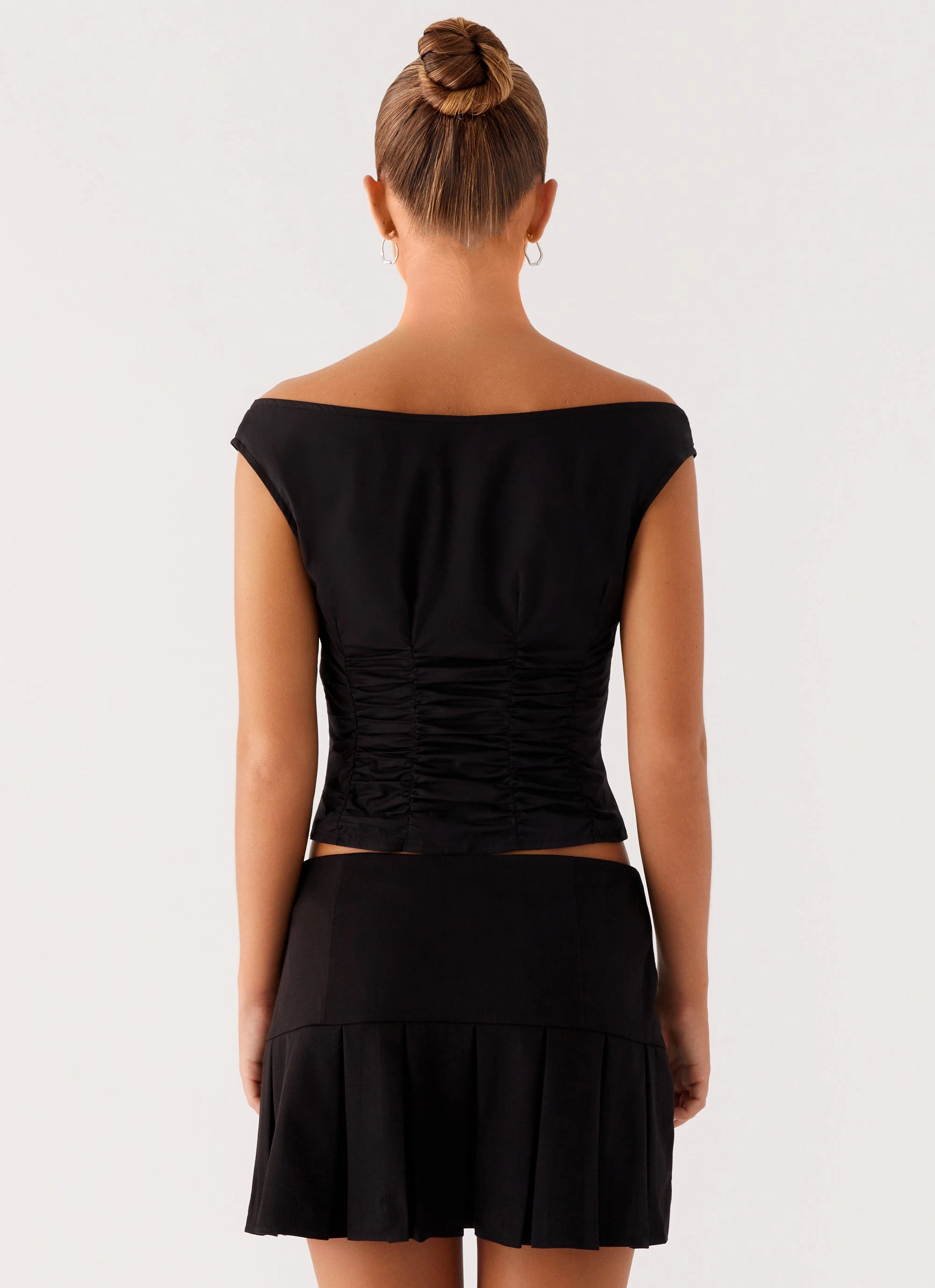 Shelby Pleated Mini Skirt - Black