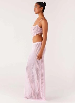 Shellbound Crochet Maxi Dress - Pink Shellbound Crochet Maxi Dress - Pink