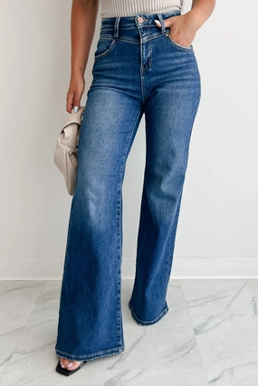 Sheridan High Rise Wide Leg Risen Jeans (Dark) Sheridan High Rise Wide Leg Risen Jeans (Dark)