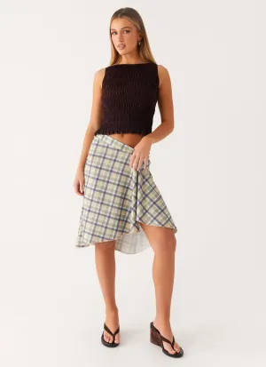 Shes A Lady Midi Skirt - Cedar Check Shes A Lady Midi Skirt - Cedar Check