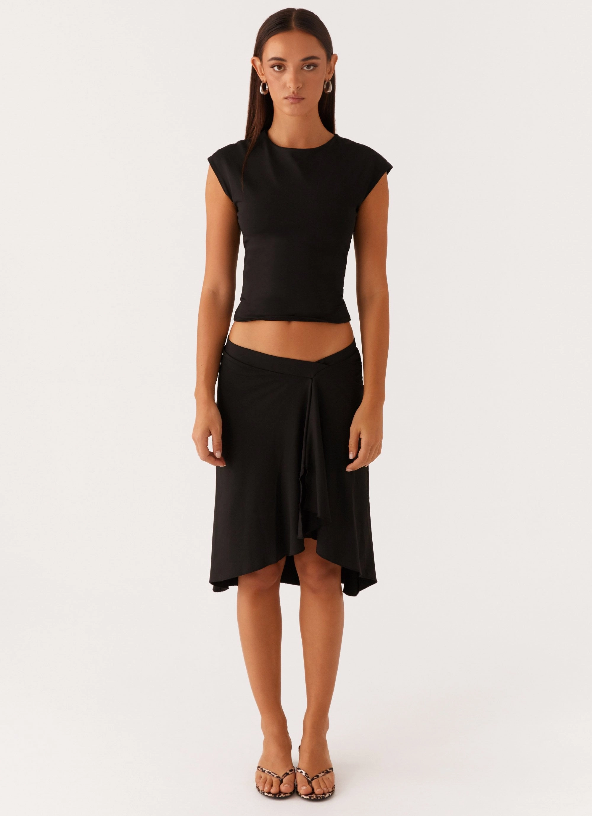 Shes A Lady Midi Skirt - Black