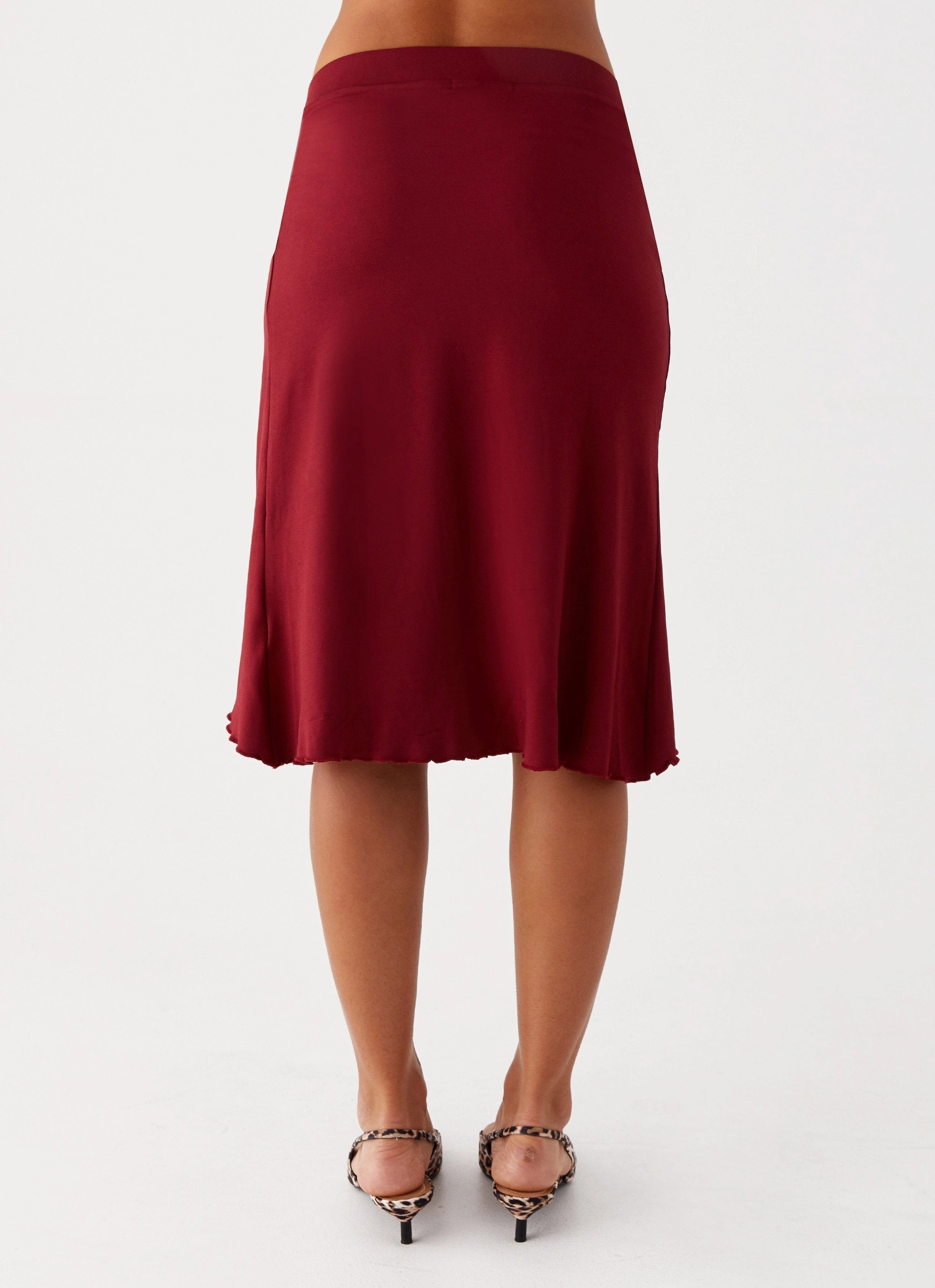 Shes A Lady Midi Skirt - Red