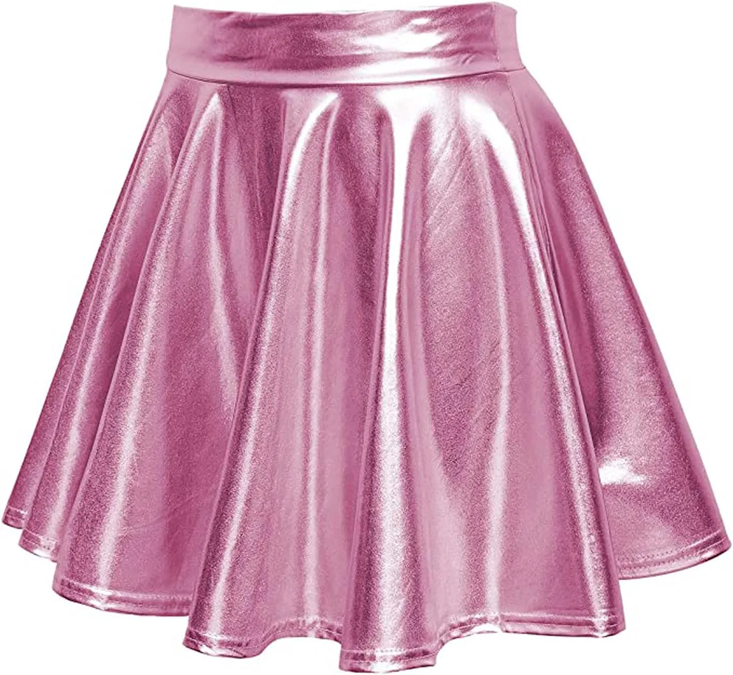 Shiny Women's Fashion Pleated A-Line Flared Casual Mini Skirt Skirt Light Jean Skirt