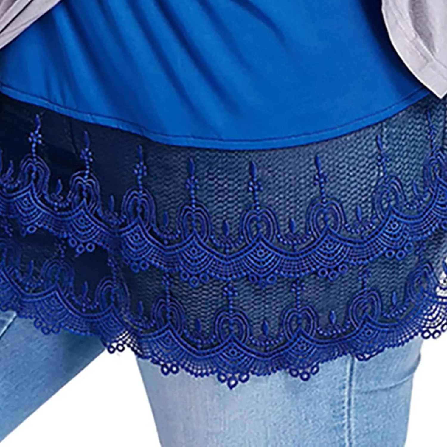 Shirt Extender for Women Plus, Detachable Layering Irregular Fake Underskirt, Adjustable Fake Top Lower Sweep Skirt