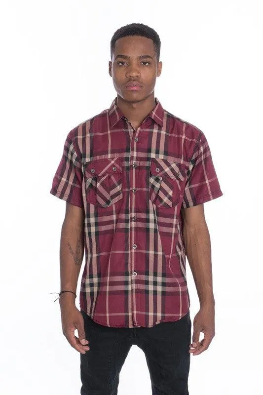 Short Sleeve Checker Shirts for Men