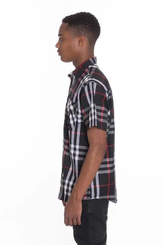 Short Sleeve Checker Shirts for Men
