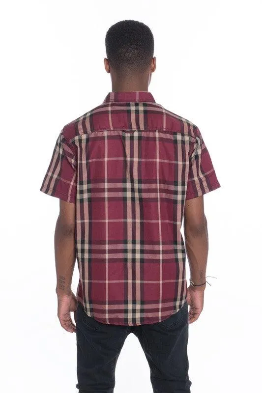Short Sleeve Checker Shirts for Men