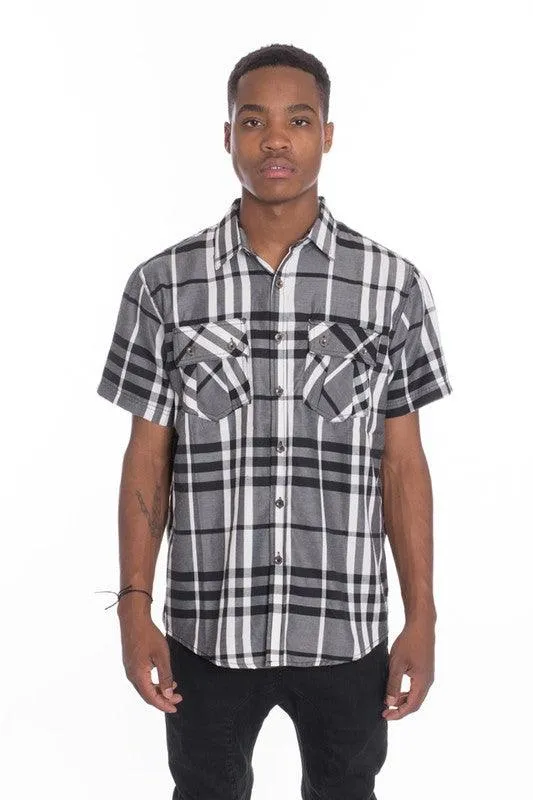Short Sleeve Checker Shirts for Men
