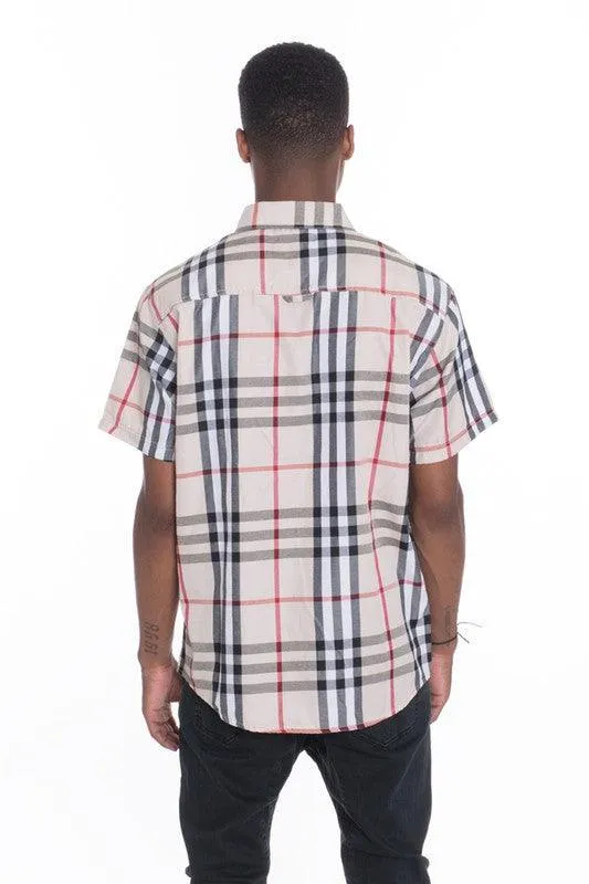 Short Sleeve Checker Shirts for Men