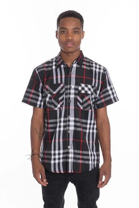 Short Sleeve Checker Shirts for Men