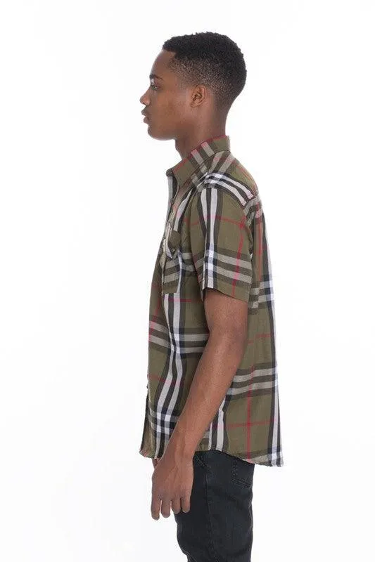 Short Sleeve Checker Shirts for Men