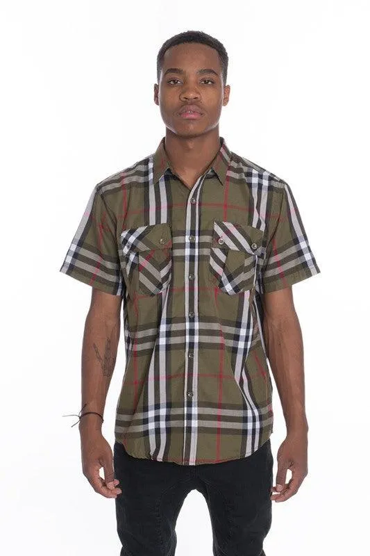 Short Sleeve Checker Shirts for Men