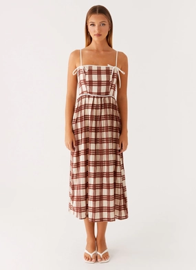 Shyanne Midi Dress - Chocolate Check Shyanne Midi Dress - Chocolate Check