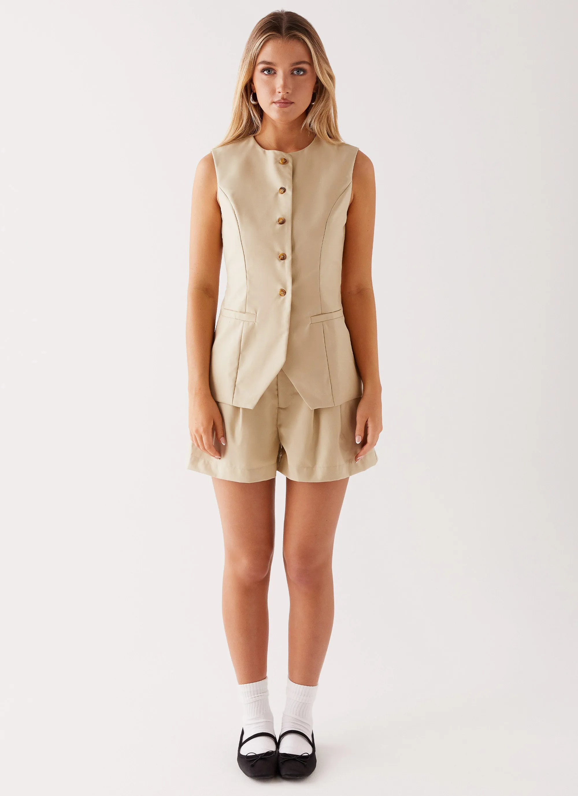 Siena Style Tailored Shorts - Beige