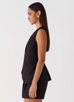 Siena Style Tailored Vest - Black Siena Style Tailored Vest - Black