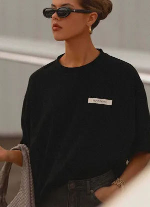 Signature Oversized Tee - Black Signature Oversized Tee - Black