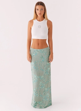 Signature Cropped Beaded Monogram Top - White Signature Cropped Beaded Monogram Top - White