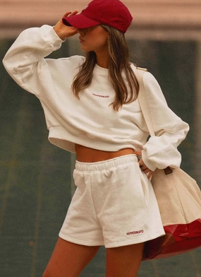 Signature Cropped Sweatshirt - Ivory Signature Cropped Sweatshirt - Ivory