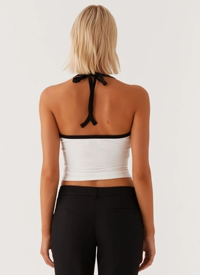 Signature Monogram Halter Top - White Signature Monogram Halter Top - White