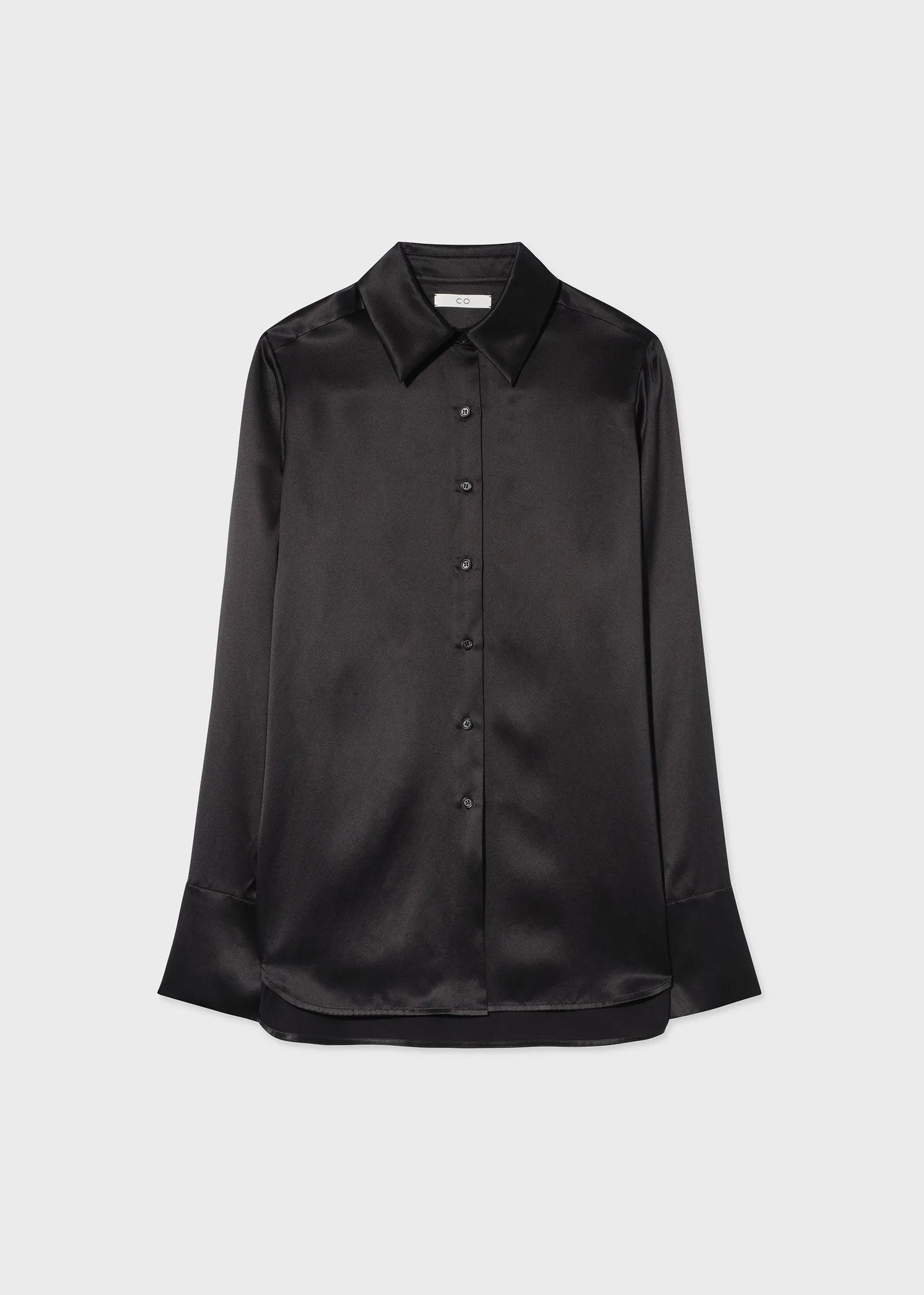 Silk Button Down Shirt - Black