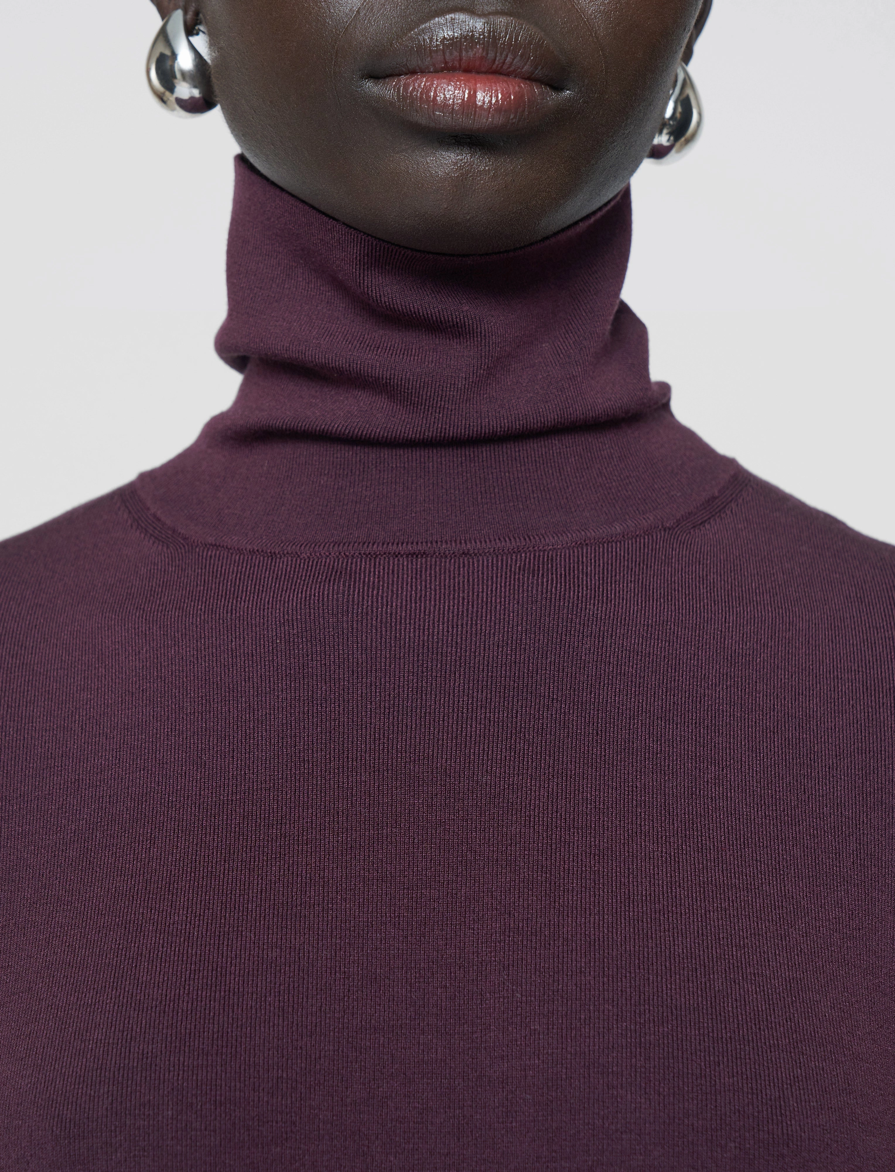 Silk Stretch High Neck Top