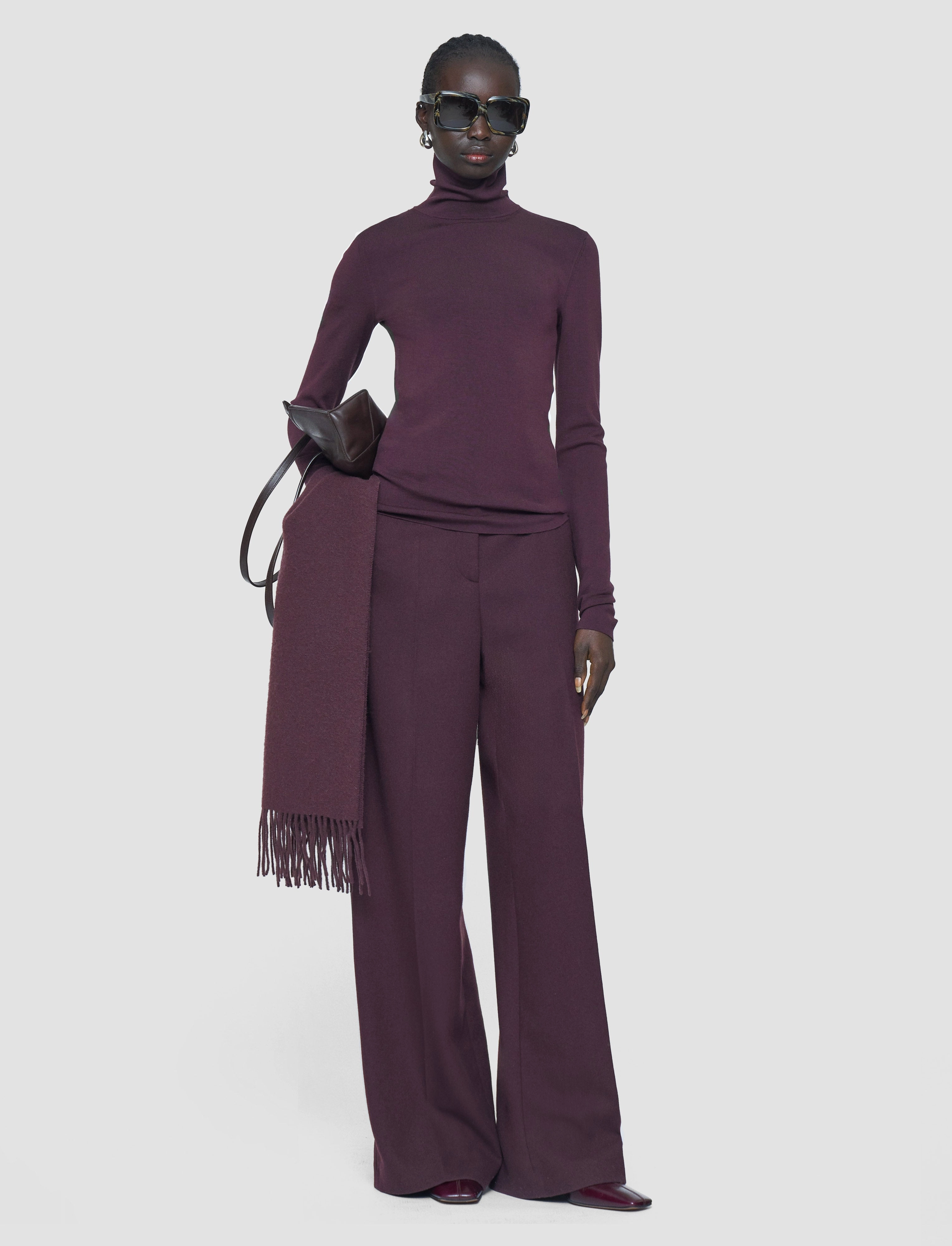 Silk Stretch High Neck Top