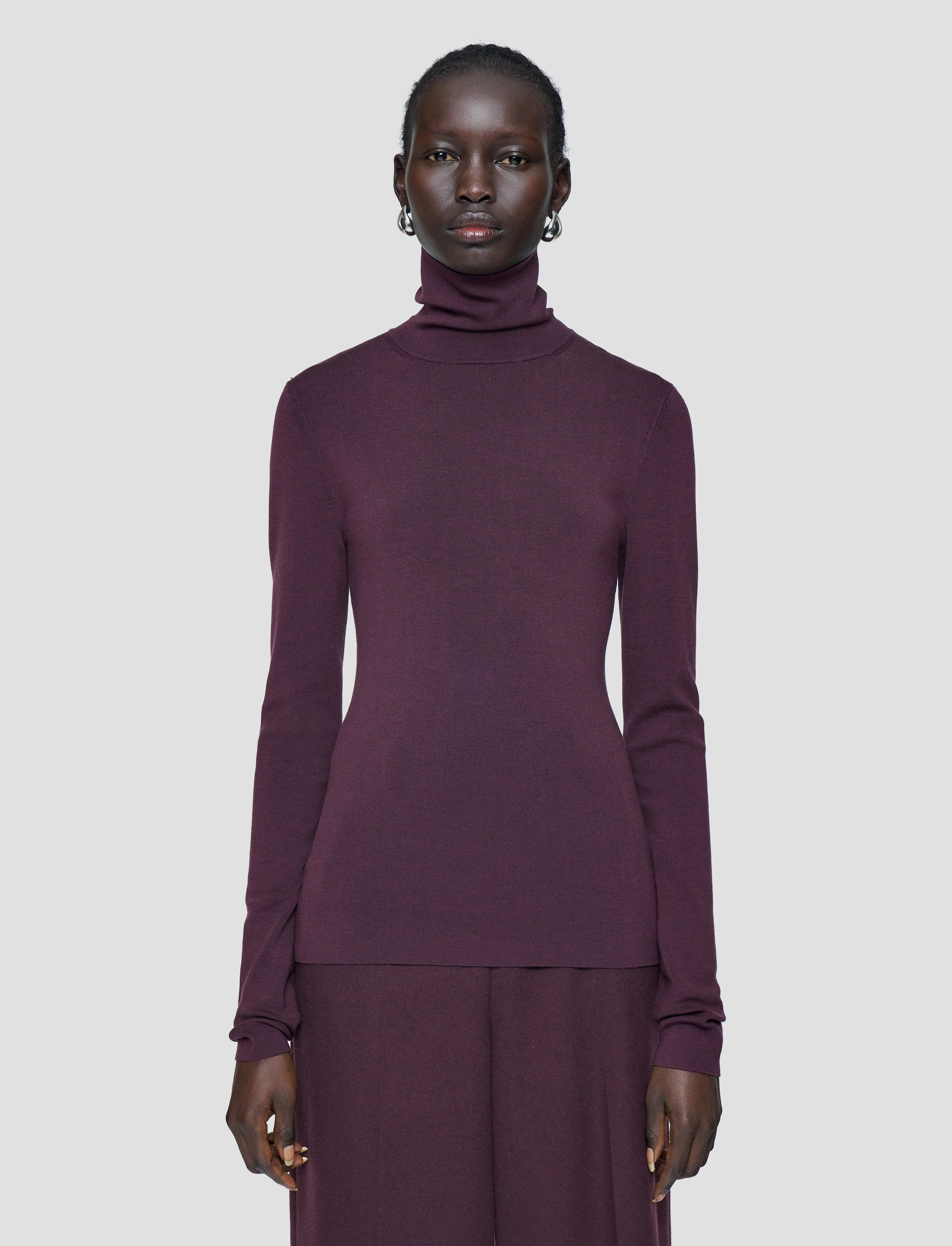 Silk Stretch High Neck Top