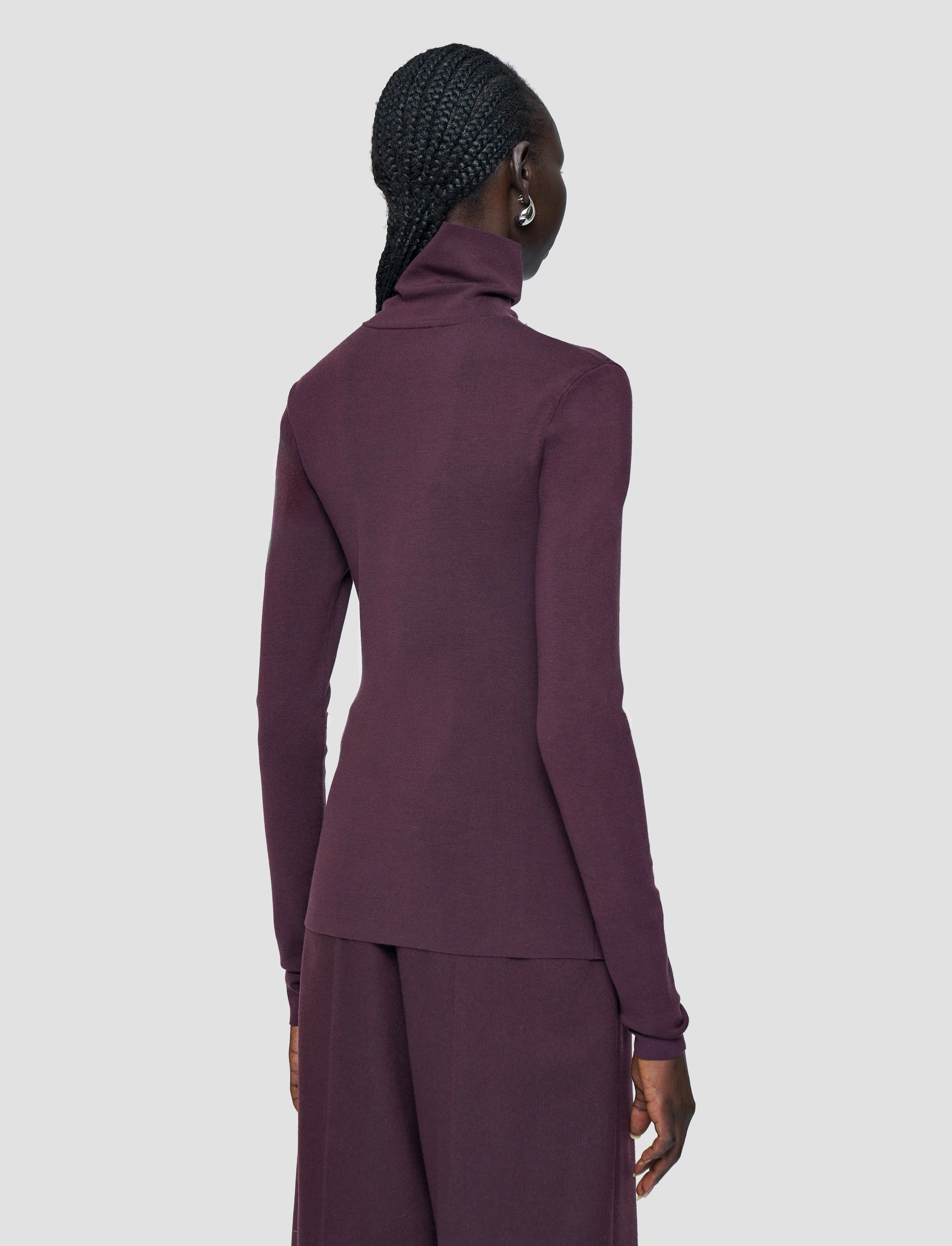 Silk Stretch High Neck Top