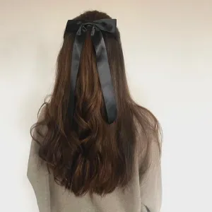 SILKY SATIN BOW LACE HAIR CLIPS