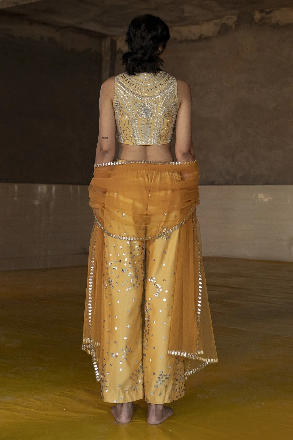 Silver Embroidered Pants