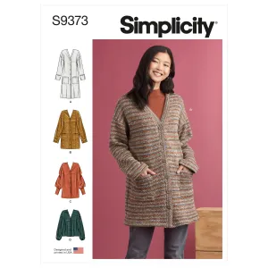 Simplicity Pattern 9373 Misses Knit Cardigans
