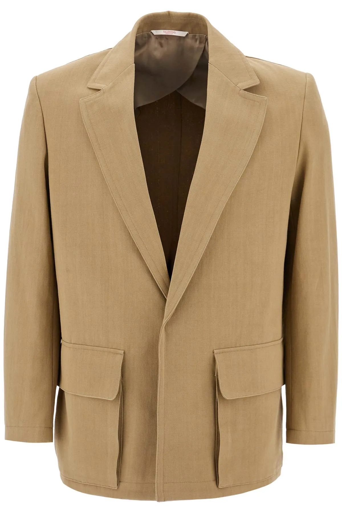 single-breasted canvas jacket 5V0CEG43AET BEIGE