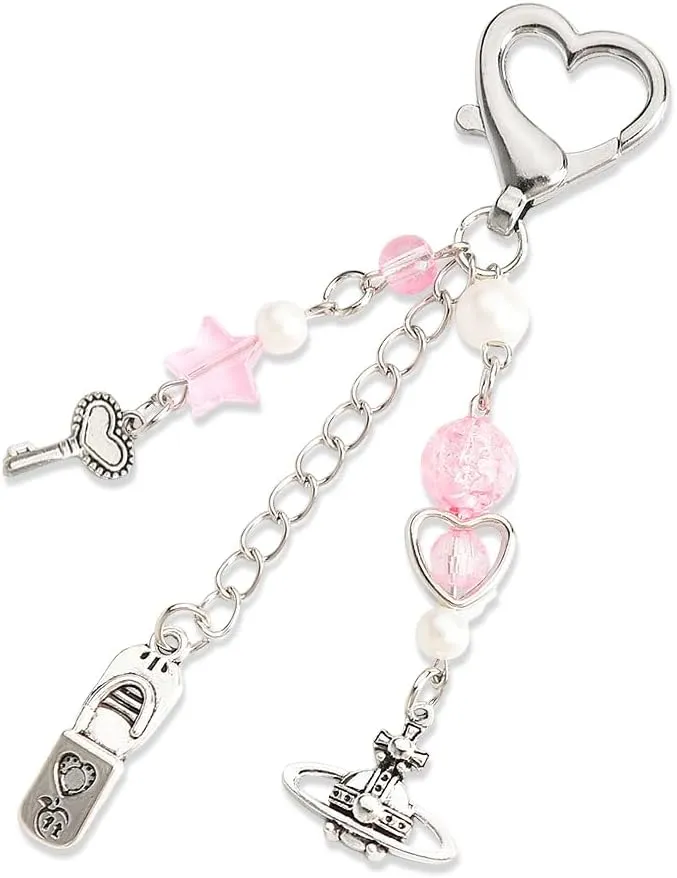 Sisadodo Cute Car Accessories for Women Girls Y2K Keychain Accessories for Girls Y2K Keychain Charms for Car Keys Bag Purse