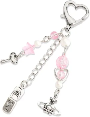 Sisadodo Cute Car Accessories for Women Girls Y2K Keychain Accessories for Girls Y2K Keychain Charms for Car Keys Bag Purse
