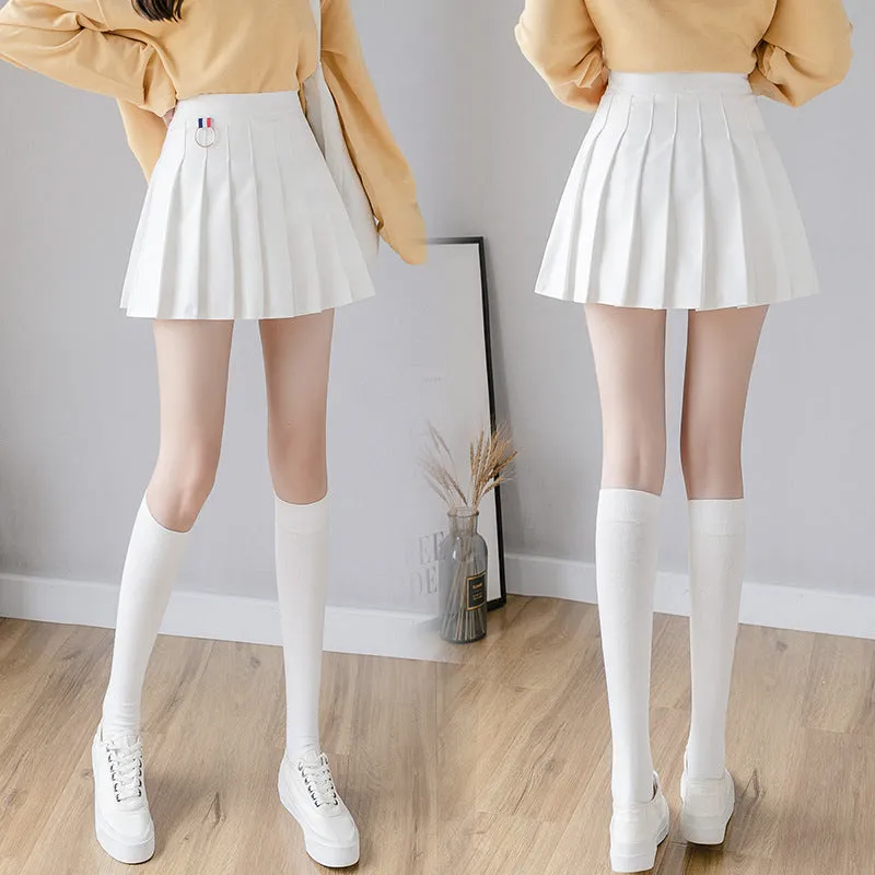 Skirt High Waist Black Inspired Dance A-Line Pleated Women Student Skirt