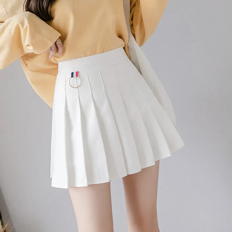 Skirt High Waist Black Inspired Dance A-Line Pleated Women Student Skirt