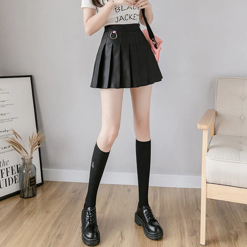 Skirt High Waist Black Inspired Dance A-Line Pleated Women Student Skirt