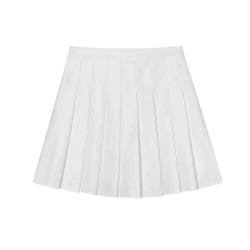 Skirt High Waist Black Inspired Dance A-Line Pleated Women Student Skirt